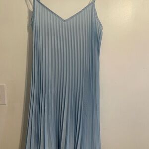 SHEIN Light Blue Pleated Mini Dress